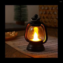 Decoratieve Beeldjes 24 Stuks Zwarte Elektronische Kaars Lantaarn Licht Vlamloze LED Olielamp Mini Hangende Kerst Home Deco