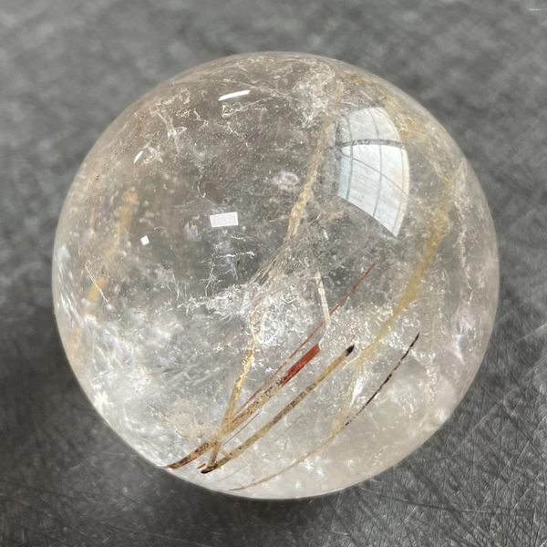 Figuras decorativas 275 g Natural Tourmaline Turmalina Clear Crystal Ball Rainbow Sphere Rock Polised Reiki Healing B274