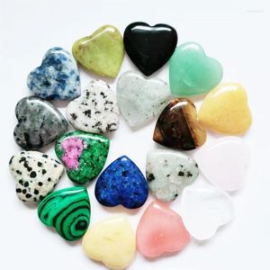 Figuras decorativas de 2 cm Cristal de piedra natural Adornos en forma de corazón no porqueo Regalos de amor GEM CABIZACIÓN CARTILLA COMENDIDO Joyería de bricolaje