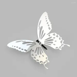 Figurines décoratives 2pc Laser Openwork 3D Butterfly Pendard en acier inoxydable Artisanment Fée Fée Mur Wall Sangle suspendu bijoux suspendu