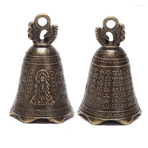 Figurines décoratives 2pc ou 1pc Bell antique mini sculpture de cuivre en laiton Pray Guanyin Shui Feng