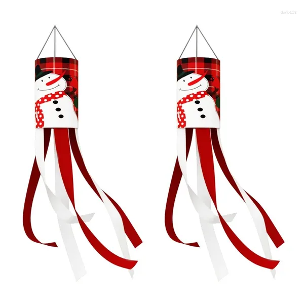 Figurines décoratives 2pcs Christmas Wringnel drapeau jardin jardin extérieur décoration sac cloche de cloche