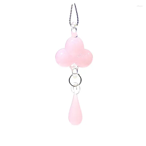 Figurines décoratives 2pcs Clouds mignons Charmes en verre avec des gouttes d'eau Pendentif Pendre de pluie pour femmes de bijoux de bijoux de bijoux