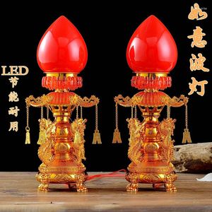 Figuras decorativas 2pcs Dragon y Phoenix Lucky Rich Noble Led God of Wealth Lamp Lucel Electronic Vela