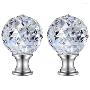 Decoratieve beeldjes 2 stks gefacetteerde heldere kristalglasbal finale lamp boven schroef met basis schroefdraad diamant tafellampen lampenkap eindelijk