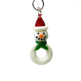 Figurines décoratives 2pcs Ornement de Noël suspendu mignon Mini Mini Snowman Charm Pendeur en verre pour les bijoux de bricolage Accessoires Créative Year Creative