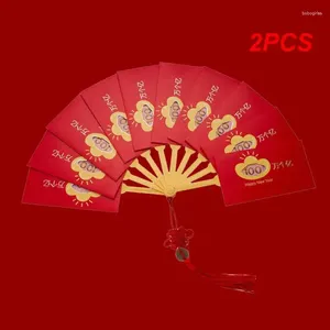 Decoratieve Beeldjes 2 STKS Rode Enveloppen Creatieve Chinese Lente Festival Waaiervorm Jaar Wens Lucky Gift Bag 2024 Hongbao Geldzakken