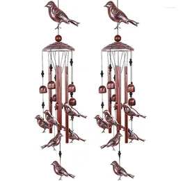 Figurines décoratives 2x Bird Bild carillons en métal étanche cloches en métal avec 4 tubes en aluminium 6 carillon romantique pour la maison