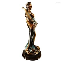 Figuritas decorativas 2X estatua de la fortuna con los ojos vendados antigua diosa griega romana de la fortuna Vintage azul escultura de la suerte decoraciones