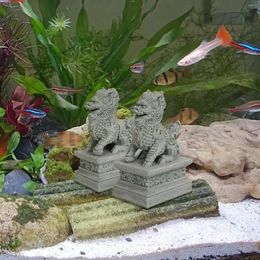 Figurines décoratives 2x Mini Statues Kirin Décoration d'aquarium Micro Paysage Décor Miniature pour Entrée Cheminée Cadeau de Pendaison de Crémaillère