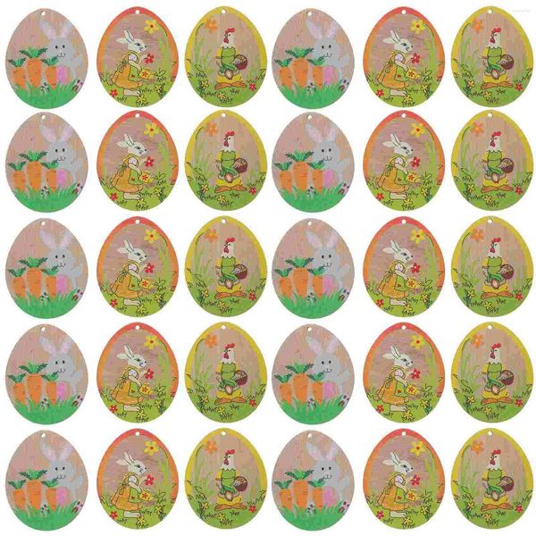 Figuras decorativas 30 PC Decoración de Pascua Adornos de adornos de huevo colgantes para decoraciones de árboles decoraciones adorables