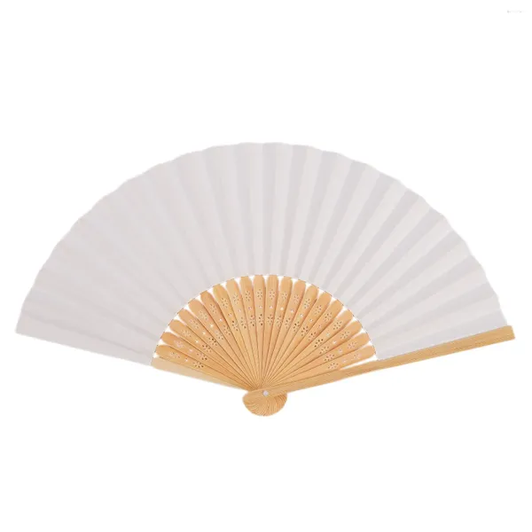 Figuras decorativas 30 pcs Fan de papel plegable Halloween Halloween Ladies Baby Shower Favores de boda Decoración de la fiesta de cumpleaños (blanco)