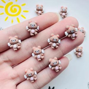 Decoratieve Beeldjes 30 Stuks Mooie Mini Kawaii Cartoon Kleine Grizzly Beer Hars Plakboek Diy Sieraden Haarspeld Accessoires Versieren Ambacht