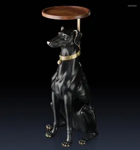 Decoratieve beeldjes 31,8 inch Chinese Art Deco Pure Brass Hallway Tray Greyhound Dog Decorate Sculpture Decoration Home Meubels Geschenk