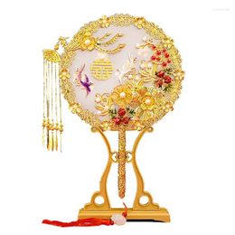 Figurines décoratives 32 22cm, ventilateurs de décoration pour la maison, Vintage chinois, Kit de ventilateur de bricolage à main pour mariage, ornements de photographie de mariée