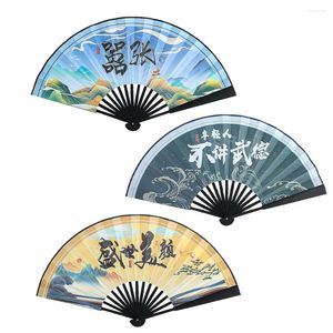 Decoratieve beeldjes 33cm Landschap schilderen Mountain spoonondiftgolven Chinese karakter Homofonische stoffen handvouwende ventilator diy po rops cool