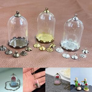 Figurines décoratives 35x25 mm globe de verre en verre bocal de cloche Perles de plaque de capuchon