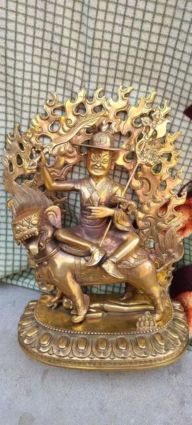 Figurines décoratives 36 cm Old Tibetan Bouddhisme Temple Temple Dorje Shugden Bouddha Statue Sculpture