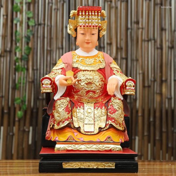 Figurines décoratives 38CM de large # CADEAU Asie du Sud-Est HOME Company SHOP Talisman Plaqué Or Mazu Le Dieu de la Mer Matsu Bless Buddha Statue