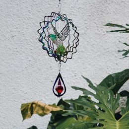 Figurines décoratives 3D Colorful Wind Spinner Hummingbird Fluming Chimes Yard Garden Porch Hanging Decoration Catcher Pendeur rotatif