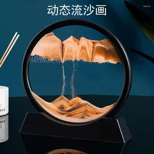 Figurines décoratives 3D paysage sable peinture créative verre sablier ornement salon chambre décoration hommes et femmes Senior