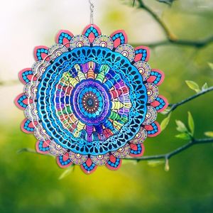 Figurines décoratives 3D Mandala Spiral Wind Chimes Spinners Décoration Metal Yard Garden Spinner Art Sculpture Suncatcher Windmill Ornement