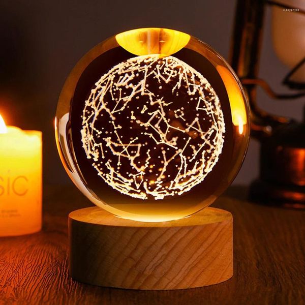 Figurines décoratives 3d Moon Galaxy Globe Night Light Light Lights 16 Couleur Changée avec télécommande pour décoration de chambre Télécoles Boys Filles