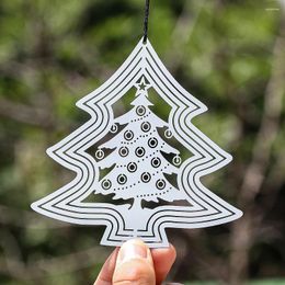 Figurines décoratives 3d vent tourne en acier inoxydable arbre de Noël pendentif bricolage bricolage jardin jardin cour cristal suncatcher accessoires