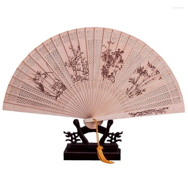 Figurines décoratives 3 pièces Style chinois Antique dame dansant ventilateur en bois parfumé
