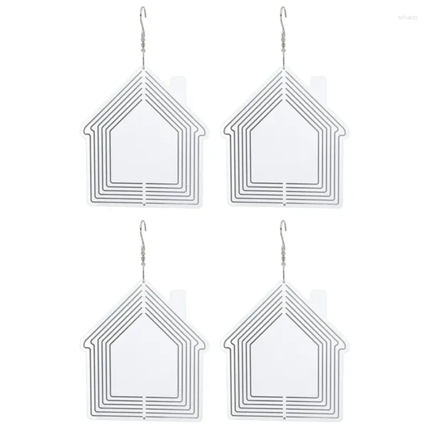 Figuras decorativas 4 PCS Diy Sublimación Giradora de viento en blanco Decoración de doble cara colgante de aluminio de 10 pulgadas de 10 pulgadas