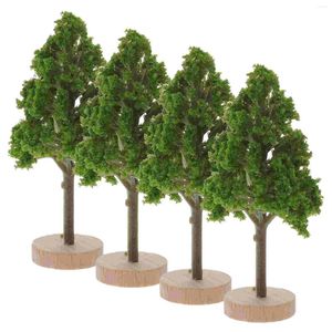 Decoratieve beeldjes 4 PCS Zandtafel Boommodel kunstmatige plastic bomen voor projecten groen landschapslandschap