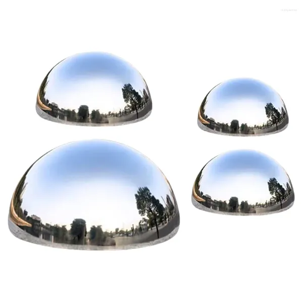 Figuras decorativas 4 PCS Jardín de verano Césped reflectante Bola de acero inoxidable Conjunto de decoración de tierra Specas Miradores Reflexiones Mirando hueco