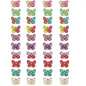 Figurines décoratives 40pcs Multicolored beaux papillons résine Scrapbooking Embellissements à plat Projets artistiques de bricolage artisanat