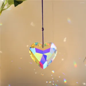 Figurines décoratives 45 mm Love Heart Crystal Sun Catcher DIY Rainbow Prism Pendant Exquis Suncatcher polyvalent pour le mur de la fenêtre de la maison