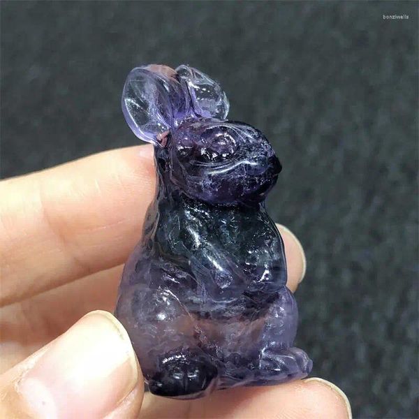 Figurines décoratives 4 cm en fluorite naturelle, sculpture de guérison, mignon, mode, jouet pour enfants en bonne santé, décoration de la maison, cadeau de Noël