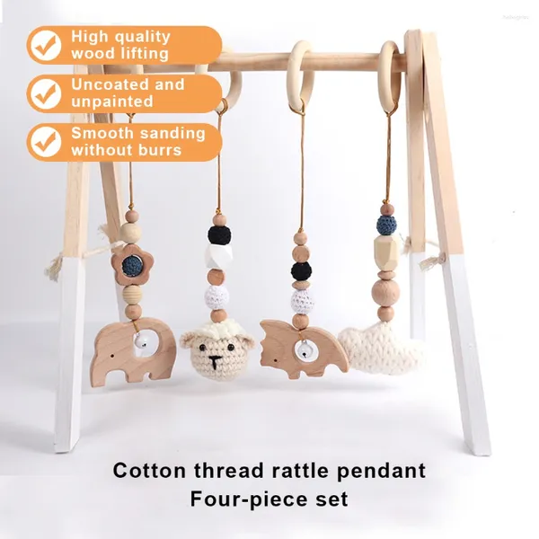 Figurines décoratives 4pcs Set Handmade Wooden Baby Toys pour l'activité et le développement