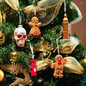 Decoratieve beeldjes 4lPCS Spothars Gingerbread Man Hanger Creative Christmas Tree Mall Window Scene Layout Holiday Decorations