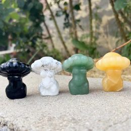 Decorative Figurines 5-6CM Crystal Statue Topaz Mushroom Model Torso Figurine Home Decoration Stones Art