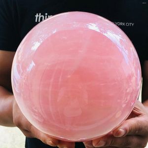 Figurines décoratives 5,8 kg 1pcs Natural Pink Rose Powder Crystal Quartz Ball Sphère guérison Stone Home Decoration Amateurs