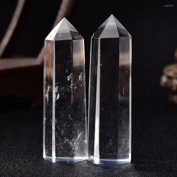 Figurines décoratives 50 à 80 mm Crystal de quartz guérir l'esprit colonne d'énergie de pierre de guérison à point naturel.