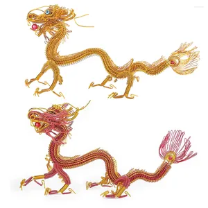 Figurines décoratives 50 cm 3D Grand dragon chinois Mythical Animal Aluminium Tire Artillement Artisan Chinoiserie Souvenir Mascot Office Decor