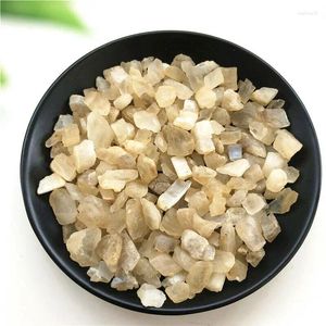 Figuras decorativas 50g Natural sin pulir White Moonstone Quartz Crystal Gravel Stones Specimen Healing