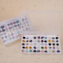 Figuras decorativas 50 piezas/cajas Geología Muestra de roca Colorida Gemstones de curación de cristales multifuncionales para gemas naturales y jades primero