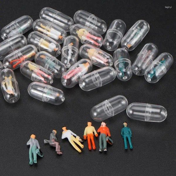 Figurines décoratives, 50 pièces, coque transparente, conteneur en plastique, étuis à médicaments, séparateurs de bouteilles, accessoires de bricolage