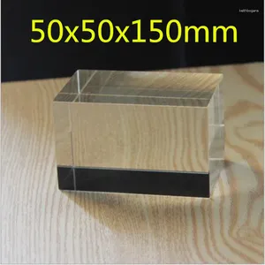Figurines décoratives 50x50x150 mm 50 150 mm Crystal carré de haute qualité transparent transparent k9 cube de cube en papier bricolage en verre vide pour gravure