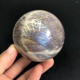 Figurines décoratives 55 à 65 mm Gris naturel Gray Moonlight Ball Flash Bleu Stone de guérison
