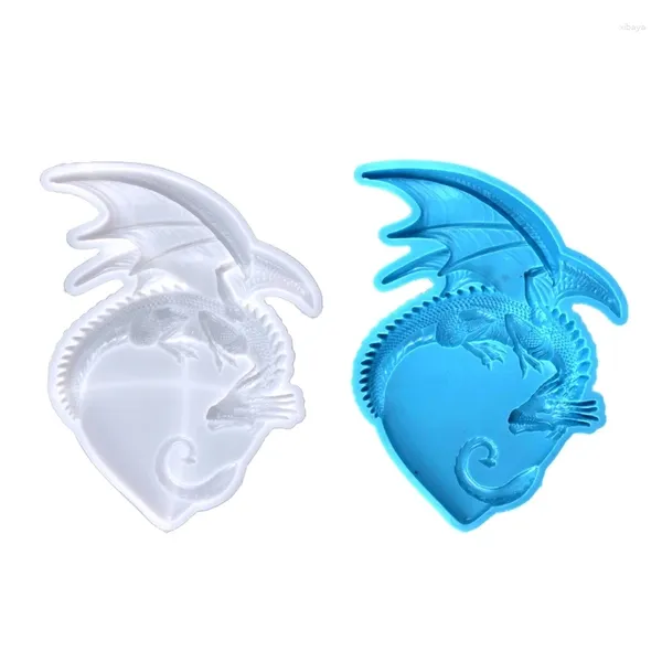 Figuras decorativas 594C Love Dragon colgante Molde de silicona Crafts Diy Crafts Vela de jabón reutilizable