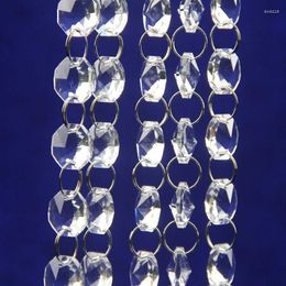 Figurines décoratives 5 mètres/lot, pièces de lustre en cristal, lampe, rideau de perles octogonales de 14mm, décoration de maison pour fête de mariage