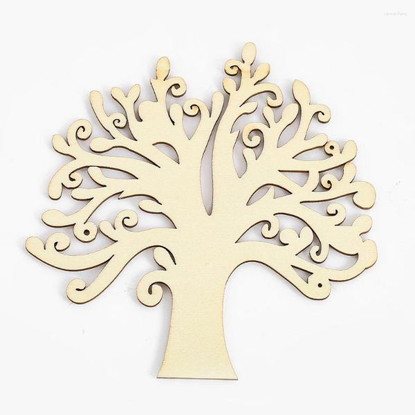 Figurines décoratives 5pc laser kabbalah arbre de vie quitte la branche en bois pendent fortune mascotte charme pelle christma fête jardin de fée