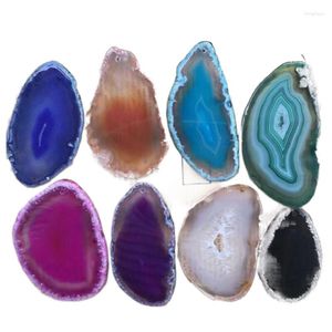 Decoratieve beeldjes 5 stcs natuurlijke agaatgeode gepolijste onregelmatige kristal plak Brazilië helende reiki stenen kwarts hanger mineraal huisdecoratie